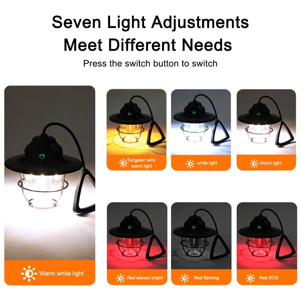 Lamp Retro Camping Rechargeable, Outdoor Lanterns Usb