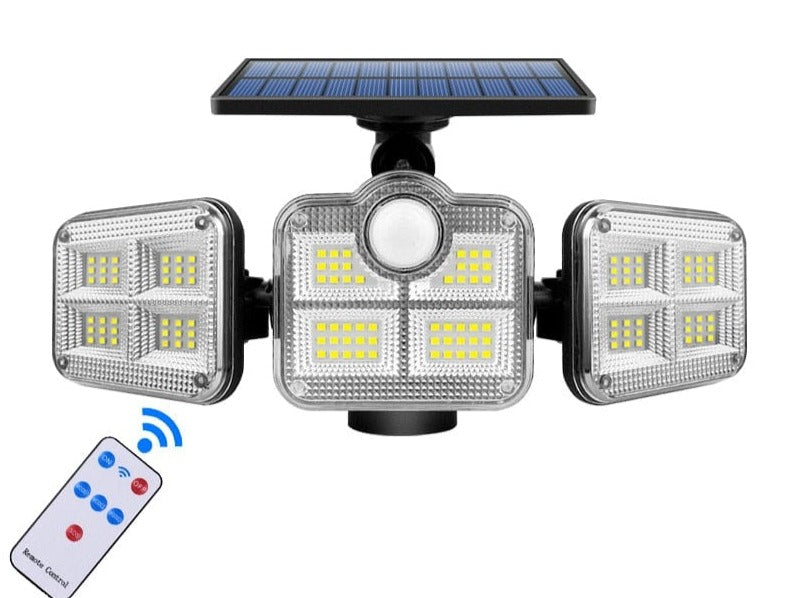 Motion Sensor Wide-Angle Outdoor LED Solar Lights with Remote Control ...