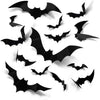 SearchFindOrder 12PCS Halloween Decoration 3d Bat Wall Stickers