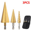 SearchFindOrder 3PC 4-12 4-20 4-32 / Hexagonal Titanium Pro Cut Precision Step Drill Set