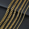 SearchFindOrder 40cm / 7mm / Gold Basic Punk Stainless Steel Chain