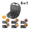 SearchFindOrder 6 In-1 Electric Waffle Maker Breakfast Machine