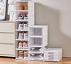 SearchFindOrder 6-Tier Stackable Sneaker Storage: Transparent, Dustproof, Foldable Shoe Boxes