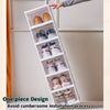 SearchFindOrder 6-Tier Stackable Sneaker Storage: Transparent, Dustproof, Foldable Shoe Boxes