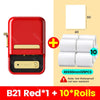 SearchFindOrder B21 Add 10Rolls40x60 Pocket Printer Pro Red Bluetooth Label Maker