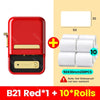 SearchFindOrder B21 Add 10Rolls50x30 Pocket Printer Pro Red Bluetooth Label Maker