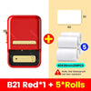 SearchFindOrder B21 Add 5Rolls40x30 Pocket Printer Pro Red Bluetooth Label Maker