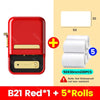 SearchFindOrder B21 Add 5Rolls50x30 Pocket Printer Pro Red Bluetooth Label Maker