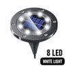 SearchFindOrder Black 8LEDWhitelight / 1 Pc Solar Glow Pathway Brilliance 16/20 LED Underground Solar Disk Lights