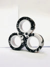 SearchFindOrder Black Graffiti 3pc Anxiety Relieving Colorful Magnetic Finger Rings