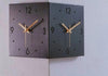 SearchFindOrder black / No light strip Sculpture Square Timepiece Innovative Dual-Face Minimalist Wall Clock