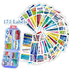 SearchFindOrder Blue 10-Grid Mini Pill Storage Container with 175 Labels