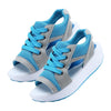 SearchFindOrder Blue / 35 / China Contrast Lace-Up Wedges Sandals