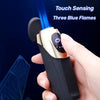 SearchFindOrder Blue Flame Pro Touch Triple Torch Lighter USB Charge, Gas Mix & Electric Display