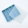 SearchFindOrder Blue Flexible Silicone Ice Cube Tray with Lid