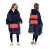 SearchFindOrder Blue Oversized Blanket Hoodie with Sleeves, Pocket, and Heating