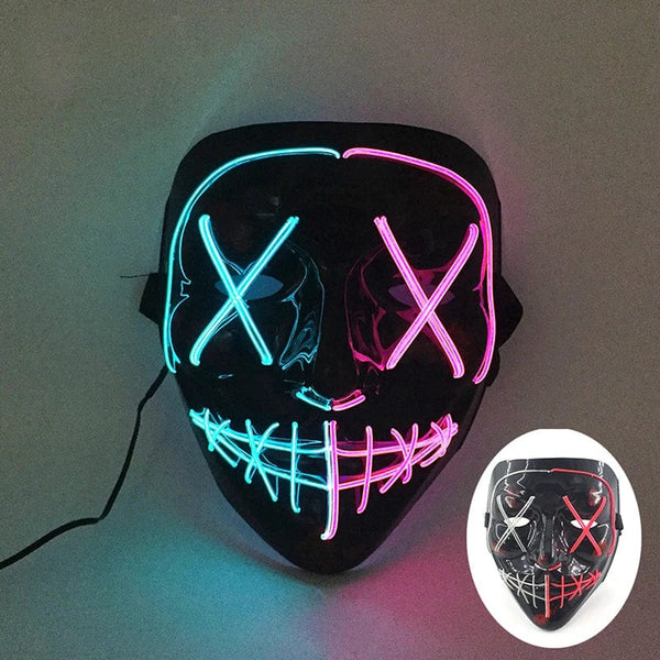 SearchFindOrder Blue & Pink LED Light-Up Halloween Mask