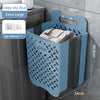 SearchFindOrder Blue XL1 Collapsible Hanging Laundry Basket with Handle Storage Organization Dirty Clothes Basket