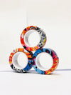 SearchFindOrder Colorful Graffiti 3pc Anxiety Relieving Colorful Magnetic Finger Rings