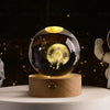 SearchFindOrder Dandelion / 6cm with base 3D Crystal Planet Night Light