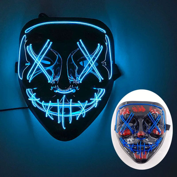 SearchFindOrder Dark Blue LED Light-Up Halloween Mask