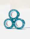 SearchFindOrder Fluorescent Blue 3pc Anxiety Relieving Colorful Magnetic Finger Rings