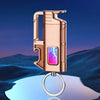 SearchFindOrder Gold Multifunctional Metal Keychain Windproof Jet Blue Flame Lighter with LED