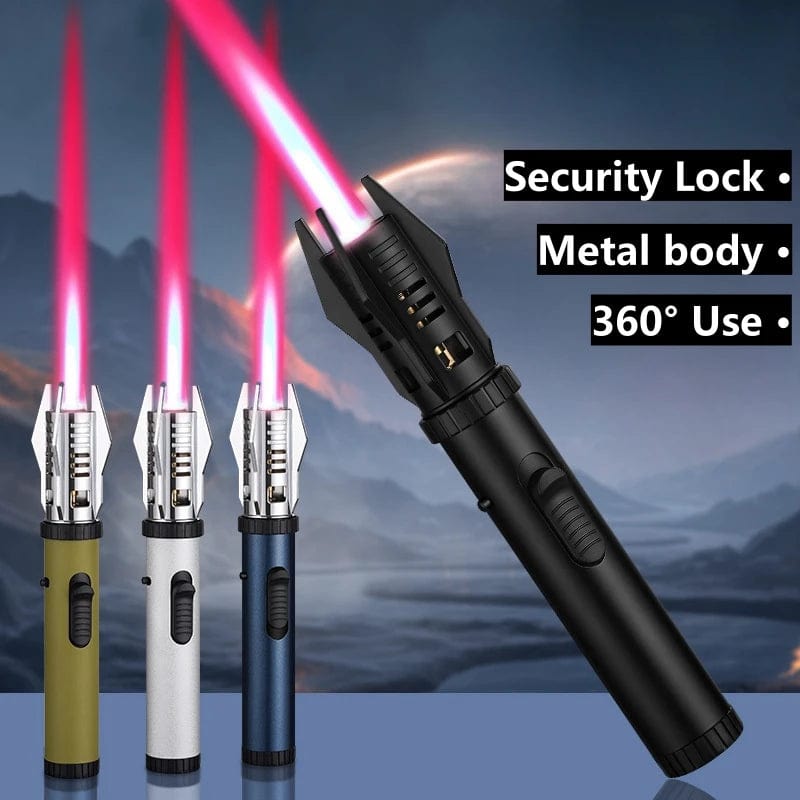 Lightsaber Butane Torch Lighter, Windproof Adjustable Refillable Red F ...