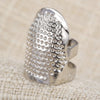 SearchFindOrder M Silver 1pc Adjustable Thimble Retro Armor Finger Protect Needle Ring Golden/Silver/Colorful Metal Sewing Crochet