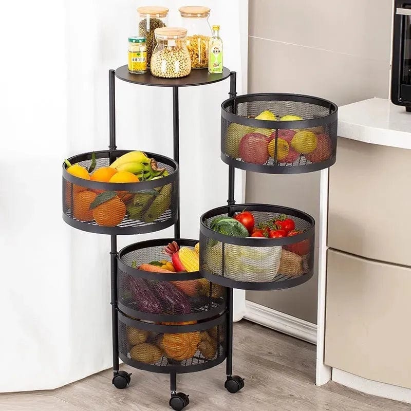Kitchen Storage Rack-Rotating Vegetable Rack Multi-Layer Household Storage  Shelf