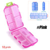 SearchFindOrder Pink - 10 Grids Moisture-Proof Travel Pill Organizer