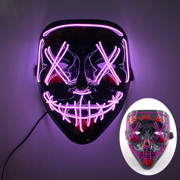 SearchFindOrder Purple LED Light-Up Halloween Mask