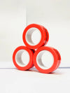 SearchFindOrder Red 3pc Anxiety Relieving Colorful Magnetic Finger Rings