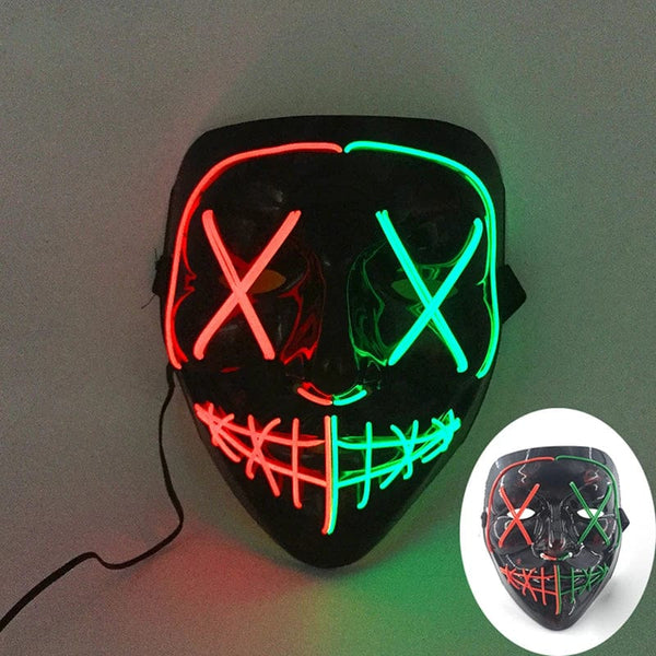 SearchFindOrder Red & Green LED Light-Up Halloween Mask