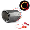 SearchFindOrder Round Edge Red Carbon Fiber LED Car Exhaust Muffler Pipe Tip