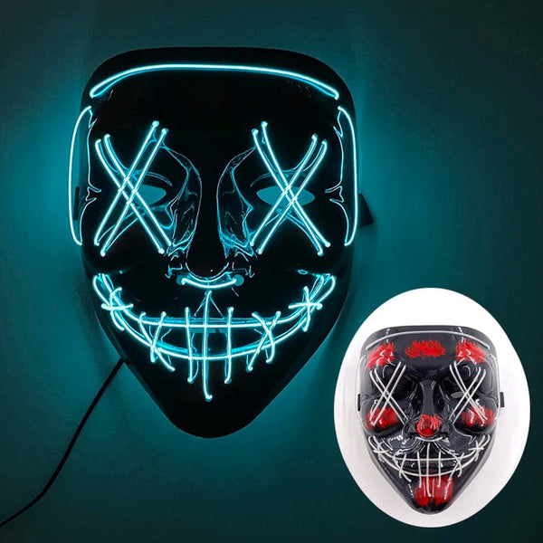 SearchFindOrder Transparent blue LED Light-Up Halloween Mask