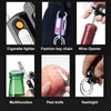 SearchFindOrder Versatile 5-in-1 Windproof Lighter Multitool: Keychain, Wine Opener, Knife, Flashlight, & Slotted Screwdriver