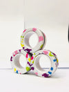 SearchFindOrder White Graffiti 3pc Anxiety Relieving Colorful Magnetic Finger Rings