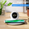 SearchFindOrder White Illuminate Charge Pro 15W Wireless Charging Dock with Alarm Clock, LED Desk Lamp, and Night Light for iPhone, Samsung, Xiaomi