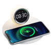 SearchFindOrder White Illuminate Charge Pro 15W Wireless Charging Dock with Alarm Clock, LED Desk Lamp, and Night Light for iPhone, Samsung, Xiaomi