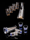 SearchFindOrder Zen Crystal Mountain Blue Set 1 Decanter, 4 Shot Glasses, and Bullet Vodka Glass