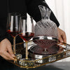 SearchFindOrder 1.5L Crystal Spinning Glass Wine Decanter