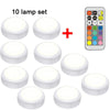 SearchFindOrder 10 lamp set / RGB / 77x77x32mm LED RGB Puck Lights withRemote Control