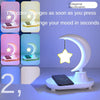 SearchFindOrder 3-In-1 Crescent Moon Night Light Wireless Phone Charger with Bluetooth Speaker