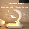 SearchFindOrder 3-In-1 Crescent Moon Night Light Wireless Phone Charger with Bluetooth Speaker