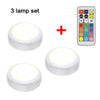 SearchFindOrder 3 lamp set / RGB / 77x77x32mm LED RGB Puck Lights withRemote Control