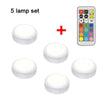 SearchFindOrder 5 lamp set / RGB / 77x77x32mm LED RGB Puck Lights withRemote Control