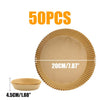 SearchFindOrder 50Pcs 20cm Round Brown Oil-Proof Water-Proof Disposable Non-Stick Air Fryer Paper Liner Paper