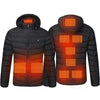 SearchFindOrder 9 Heated Areas Black / XL Winter Outdoor Electric Heating Jacket