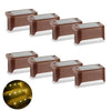 SearchFindOrder Brown 8 Pieces Outdoor Solar Step Lights